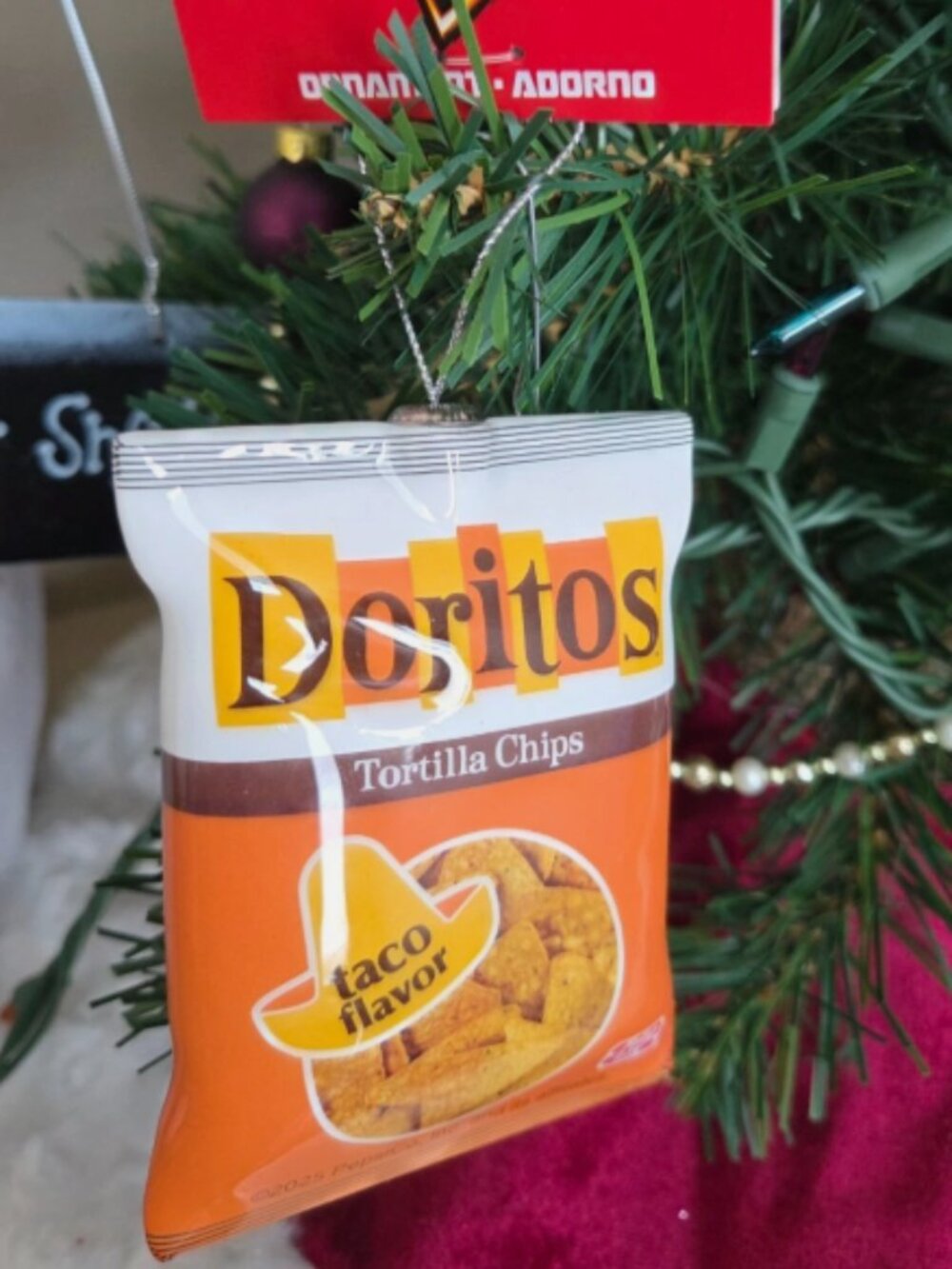 Ruz Blown Plastic Christmas DORITOS Taco Flavor Tortilla Chips  Ornament Food